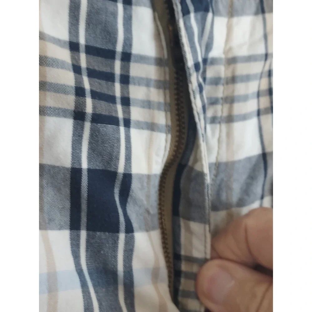 Nautica‎ Mens 33 Shorts Blue Plaid Cotton Flat Front